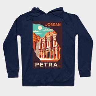 A Vintage Travel Art of Petra - Jordan Hoodie